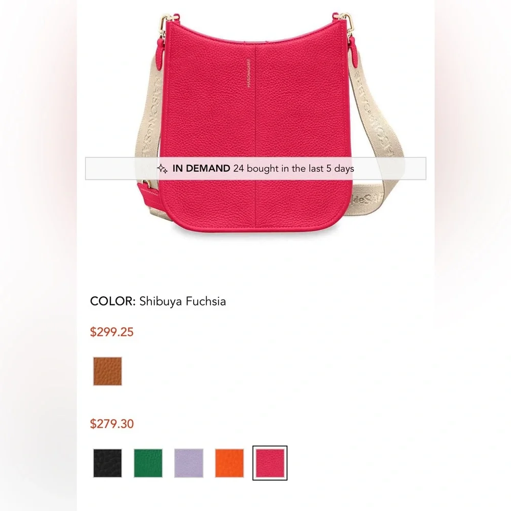Stylish Fuchsia Crossbody Bag - Picture 2 of 4